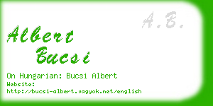 albert bucsi business card